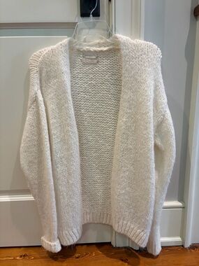Urban Outfitters Cream Open-Front Knit Cardigan